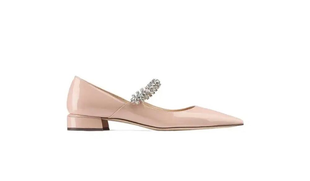 Jimmy Choo
Bing crystal-strap ballerina shoes